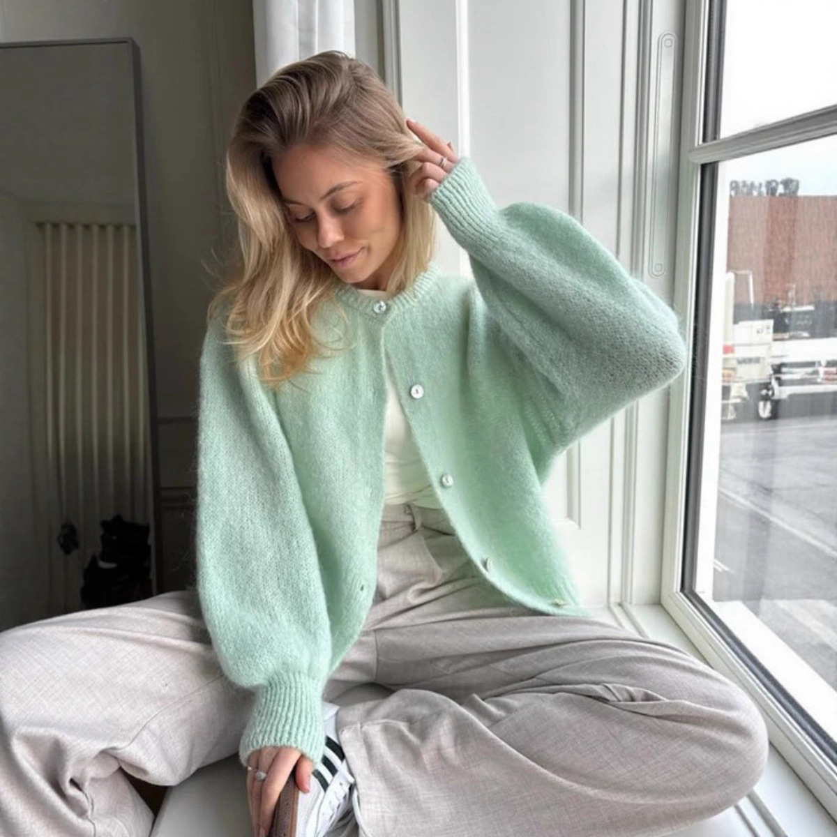 Home Office England - Zoete Macaron Wollen Vest Trui Herfst