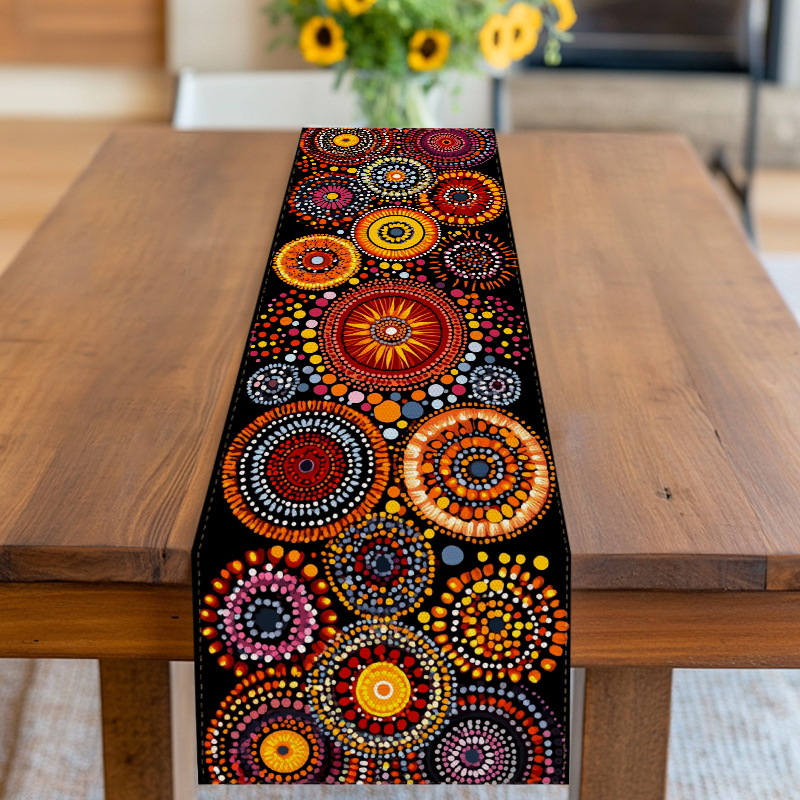 Home Office News - Mandala Dot Art Tafelloper Enkele print