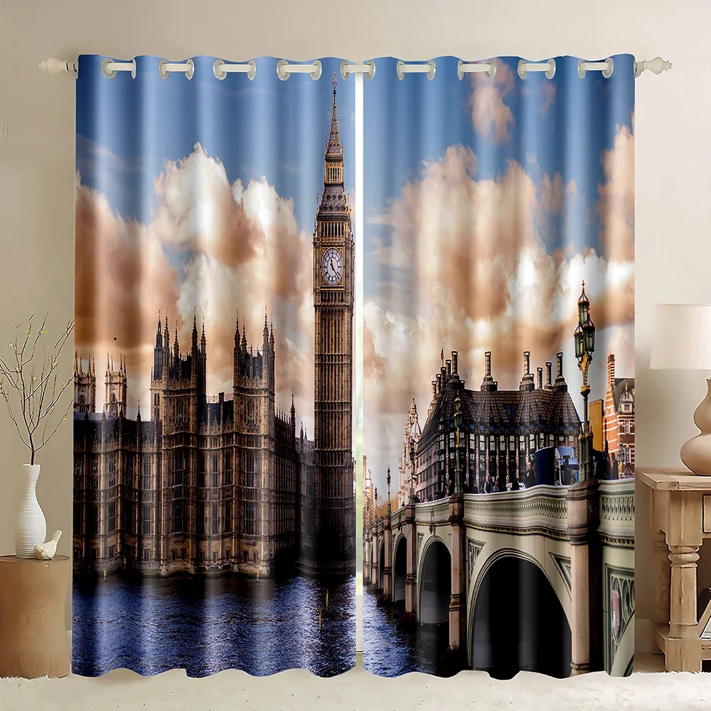 Home Office England - Londense gebouw-gordijnen Big Ben Tower Engeland