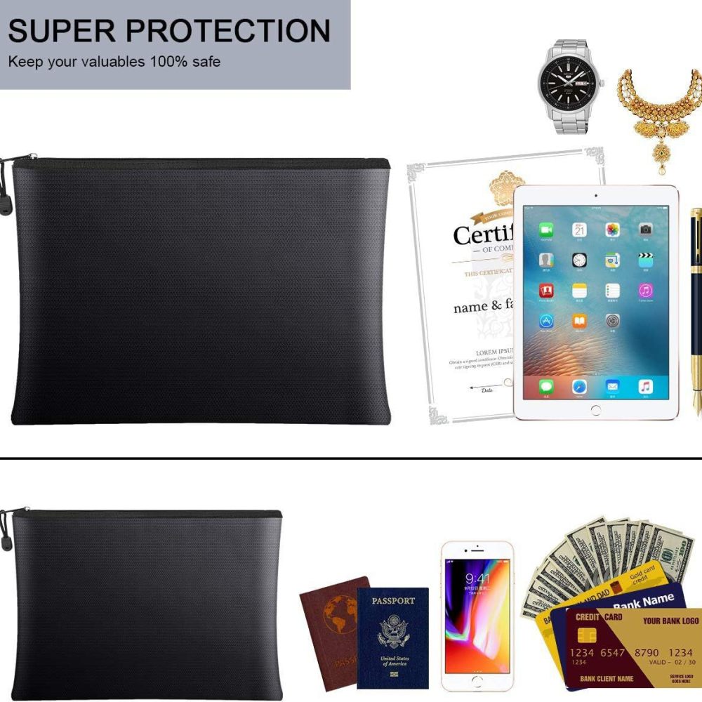 Home Office For Passport - Vuurvaste documententas, waterdichte geldhouder, draagbare geldzak,