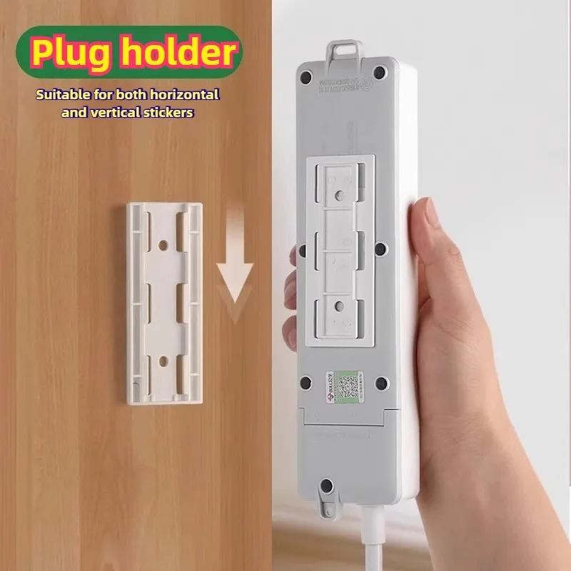 Power Strip Desk - 8 stuks wandmontage zelfklevende stekkerdooshouder, verwijderbare