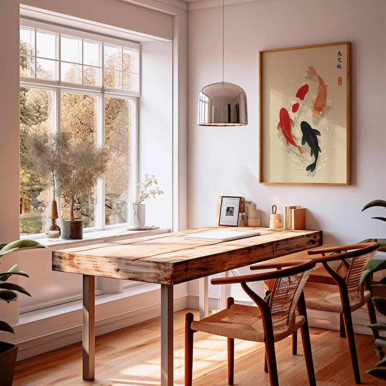 1pc Japanse Koi Fish Poster, M - Home Office Japandi recensie en prijs