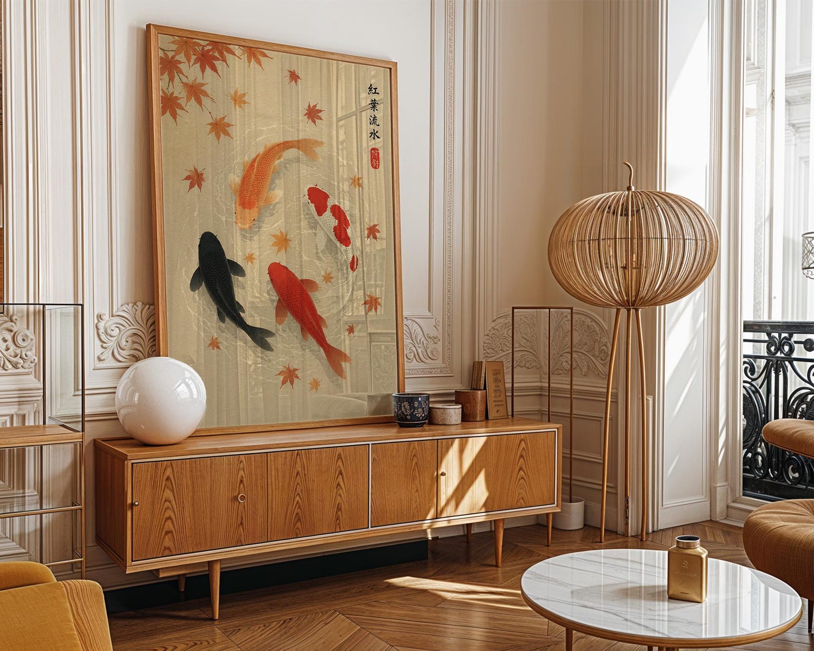 Japanse herfstbladeren Koi Fis - Home Office Japandi recensie en prijs