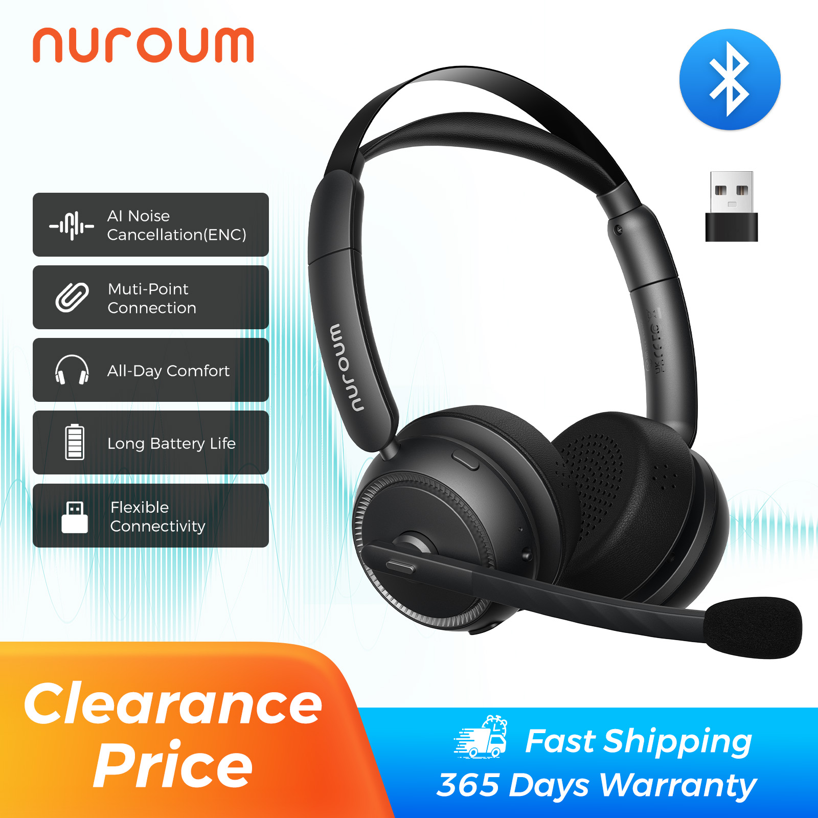 Nuroum Bluetooth 5.3 Over-Ear  - Home Office Of Microsoft recensie en prijs