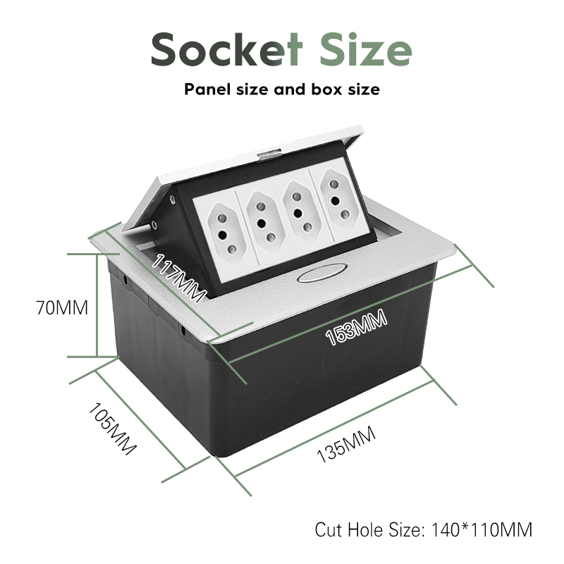 Metaalpaneel 16A Braziliaanse  - Power Strip Desk recensie en prijs