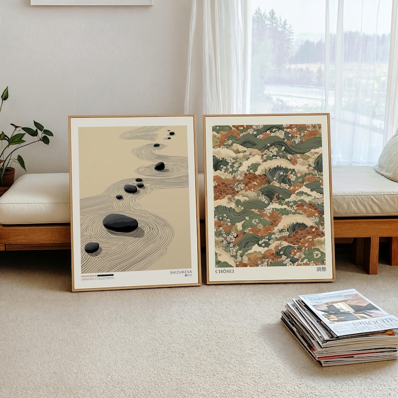 2 stuks Japandi Zen canvas kun - Home Office Japandi recensie en prijs