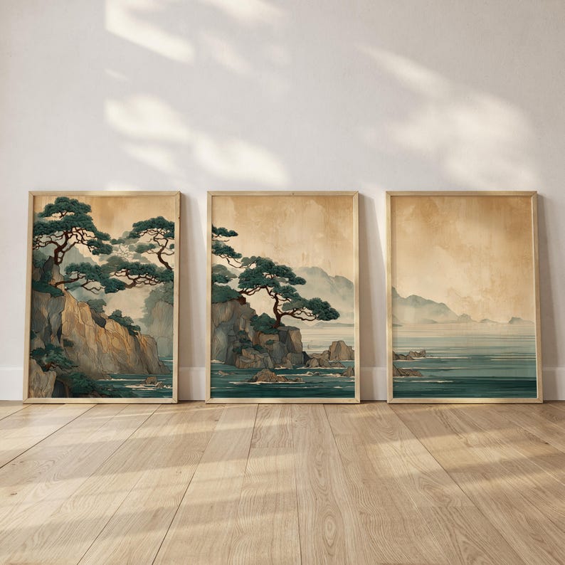 3 stuks retro Japanse klif- en - Home Office Japandi recensie en prijs