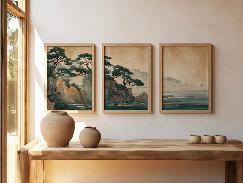 3 stuks retro Japanse klif- en - Home Office Japandi recensie en prijs